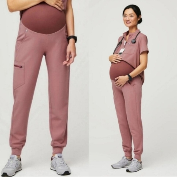 Figs Mineral Mauve Zamora Maternity Jogger Scrub Pants Sz 2XL Plus Size NEW - Picture 1 of 13